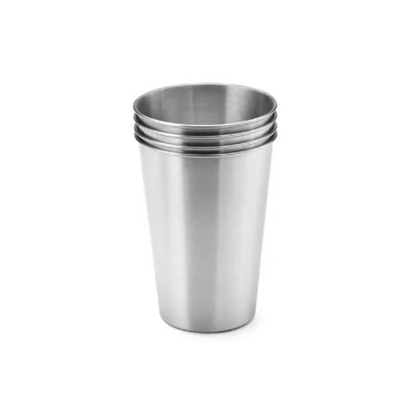 Outset 16 oz. Stainless Steel Beer Cup Set, Set of 4 Reusable Pint Glasses