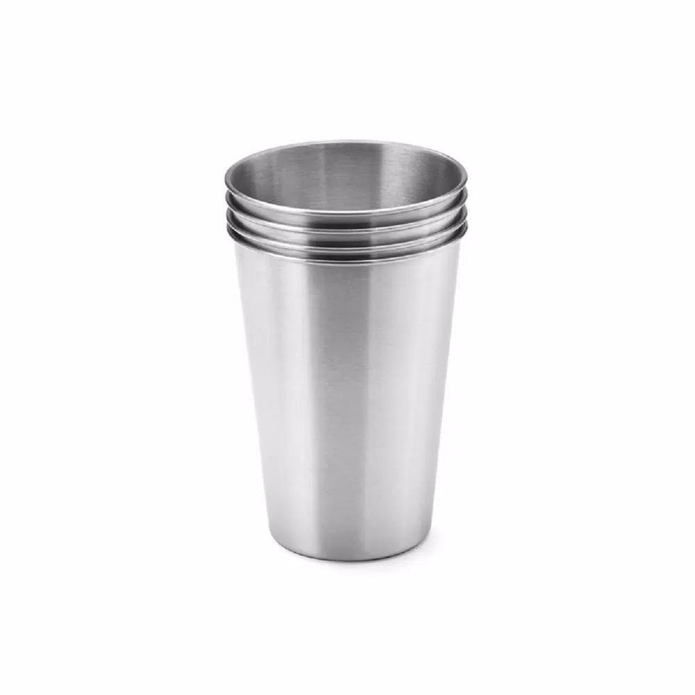 Outset 16 oz. Stainless Steel Beer Cup Set, Set of 4 Reusable Pint Glasses