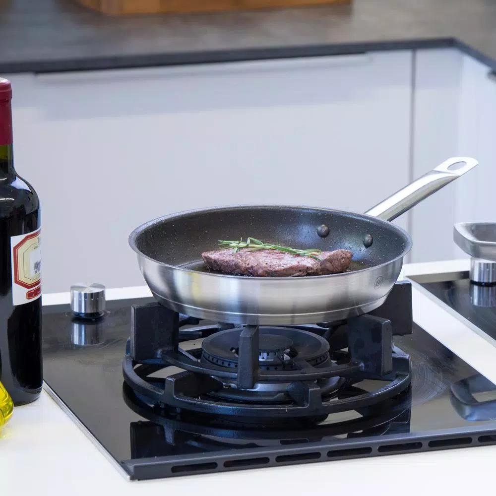 1829 Carl Schmidt Sohn PRO-X 8 in. Satin Stainless Steel Nonstick Skillet, PFOA-Free, Induction Compatible