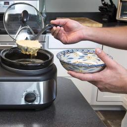 Elite Platinum 7.5 Qt. Triple Slow Cooker Buffet with 3 Stoneware Crocks and Lid Rests, Black Stainless Steel thumbnail 5