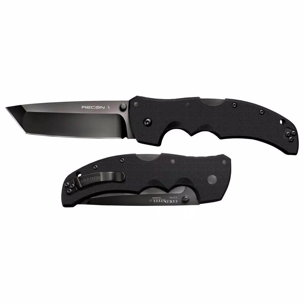 Cold Steel Recon 1 Tanto Point S35VN Pocket Folding Knife, Half-Serrated Edge