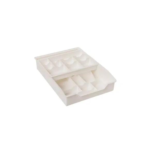 Real Solutions for Real Life White 6-Compartment 2-Tier Drawer Organizer for Office, Craft, and Kitchen Supplies