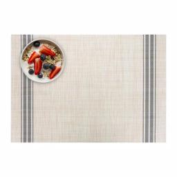 RITZ 12-Piece Grey Stripe Chambray Reversible Woven Indoor Outdoor Placemats thumbnail 2