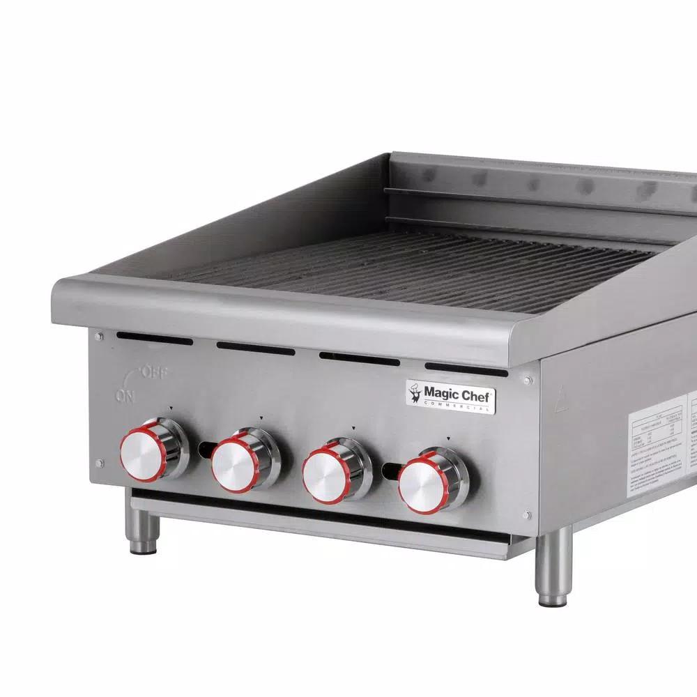 Magic Chef 24 in. Commercial Countertop Radiant Char Broiler, Stainless Steel