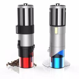 Uncanny Brands Star Wars Lightsaber Salt and Pepper Mill Set - Red and Blue Electric Grinders thumbnail 1