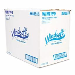 Windsoft White Hardwound Roll Towels, 8 in. x 600 ft, 1-Ply, 12 Rolls per Carton thumbnail 3