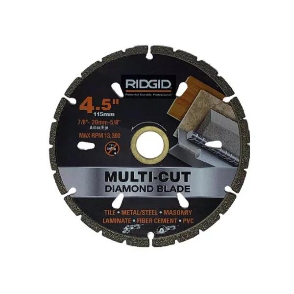 RIDGID V-Tech 4.5 in. Diamond Multi-Cutting Blade for Angle Grinders