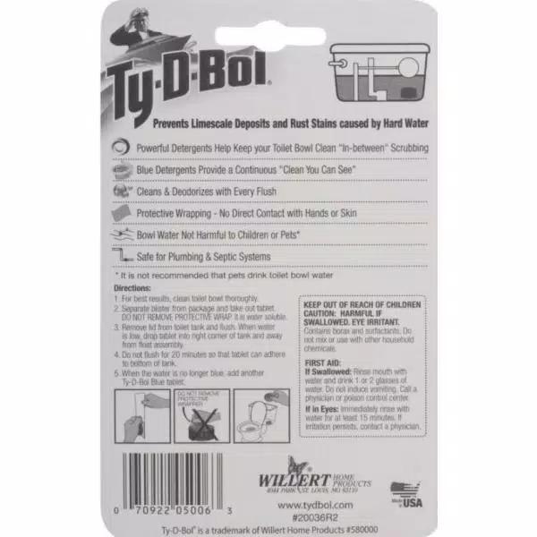 Ty-D-Bol Blue In-Tank Toilet Bowl Cleaner Tablets, 1.7 oz (6-Pack)