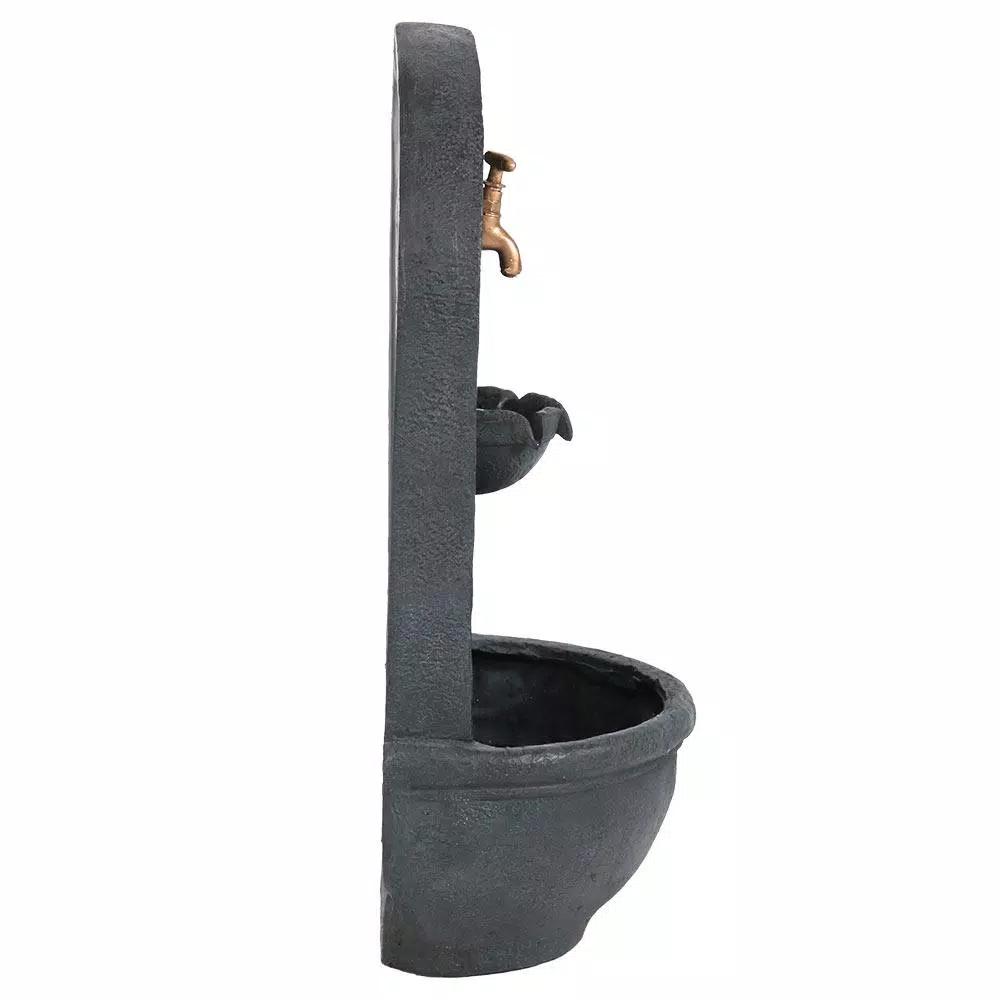 Sunnydaze Decor Messina Resin Lead Solar Outdoor Wall Fountain with Dual Pump Options