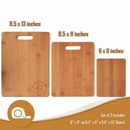 Bambusi 3-Piece Bamboo Cutting Board Set - Premium Moso Bamboo Kitchen Boards for Food Prep and Serving thumbnail 2