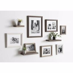 Kate and Laurel Bordeaux Rustic Farmhouse Gallery Wall Frame and Shelf Set, 10-Piece Multi/Gray Wood Collection thumbnail 5