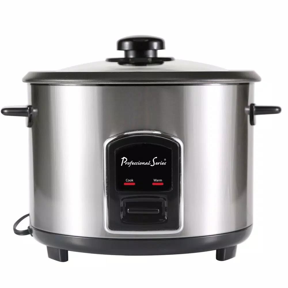 Professional Series 12-Cup Stainless Steel Rice Cooker with Non-Stick Removable Bowl