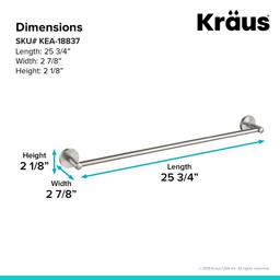 Kraus Elie 24 in. Single Towel Bar, Brushed Nickel thumbnail 2