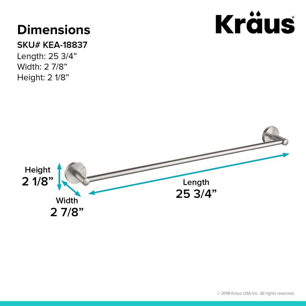 Kraus Elie 24 in. Single Towel Bar, Brushed Nickel