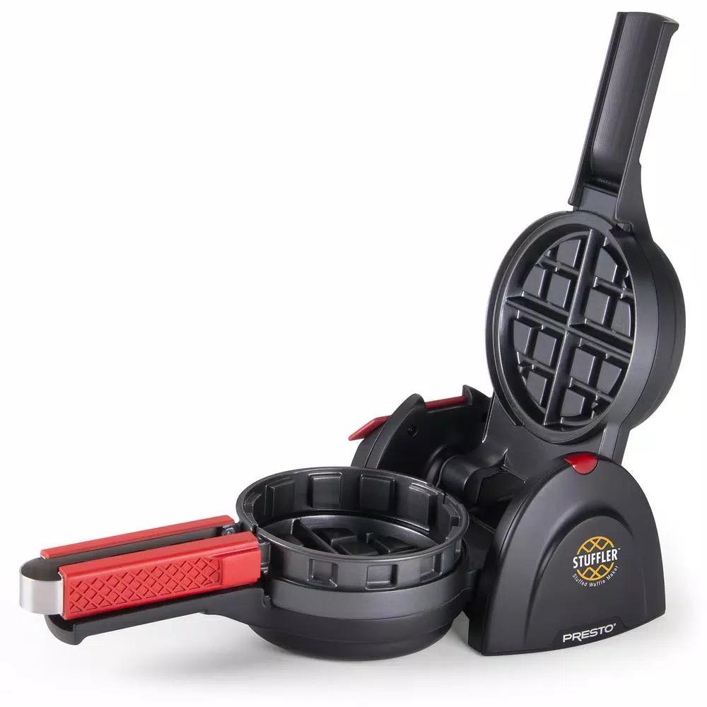 Presto Stuffler 900W Belgian Stuffed Waffle Maker, 5-inch Nonstick Black Waffle Iron