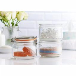 Kilner 4 Piece Stackable Glass Storage Jar Set with Clip Top and Push Top Lids thumbnail 2