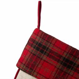Glitzhome 21 in. Dachshund Fabric Christmas Stocking - White with Red Trim thumbnail 4