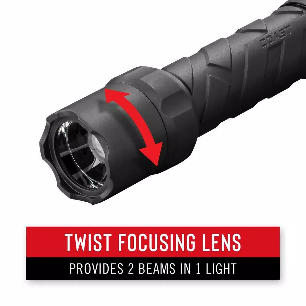 COAST Polysteel 400R 400 Lumen Rechargeable Waterproof LED Flashlight with Twist Focus