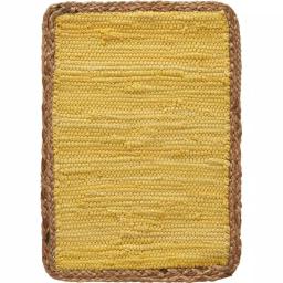 LR Home Sunny Day Yellow Jute Bordered Cotton Placemats, Set of 4 thumbnail 1