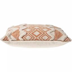 LR Home 36 x 14 in. Orange and Cream Tufted Geometric Cotton Throw Pillow thumbnail 3