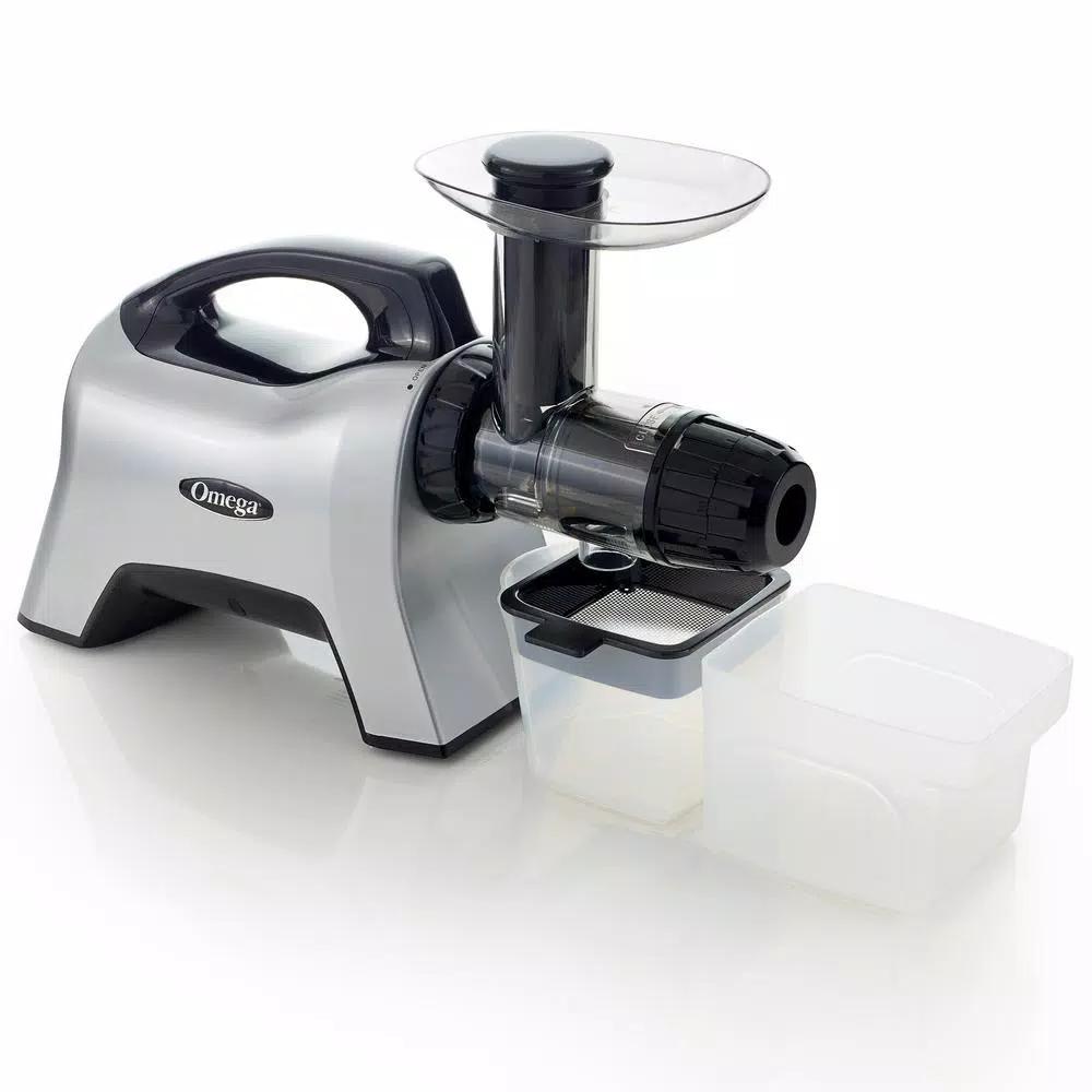 Omega NC1000 Nutrition Center Horizontal Slow Masticating Juicer, Silver