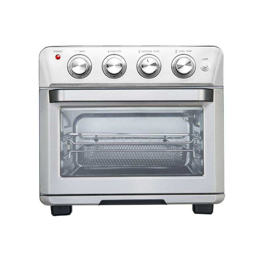 Ovente 1700W Stainless Steel Multi-Function Air Fryer Rotisserie Convection Oven & Dehydrator, 25L