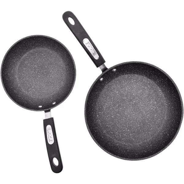 Starfrit The Rock 2-Piece Aluminum Nonstick Frying Pan Set, Black