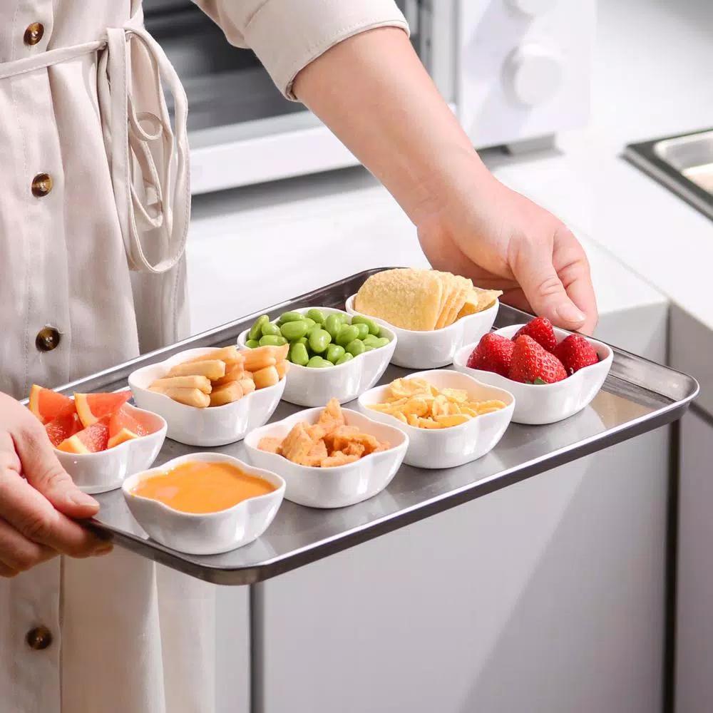 MALACASA 3 in. White Porcelain Ramekins Set of 12, Ceramic Serving Bowls for Creme Brulee and Dipping Sauces