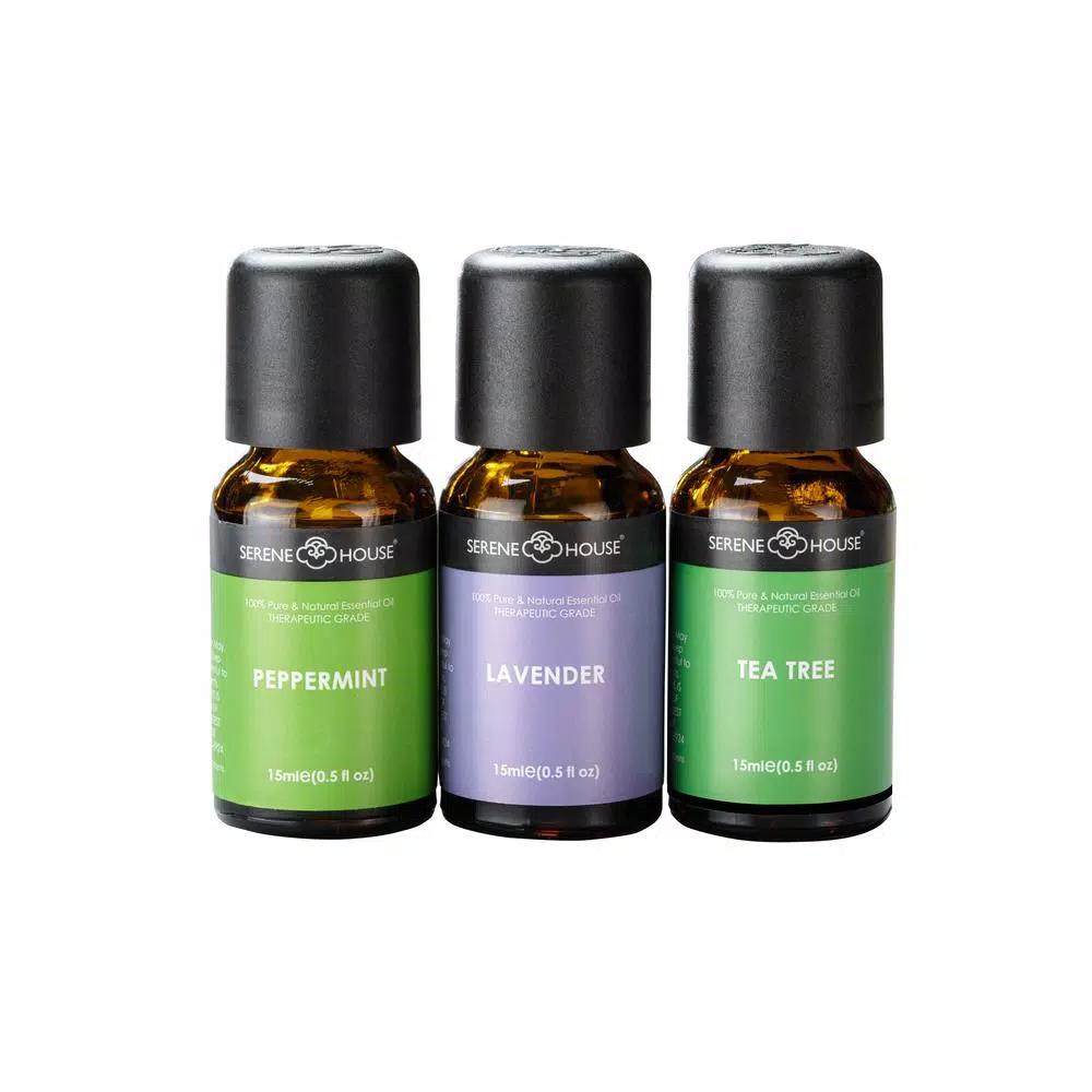Serene House The Serene House 100% Natural Essential Oil Apothecary Set - Lavender, Peppermint, Tea Tree
