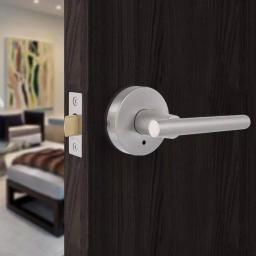 Toledo Fine Locks Italica Satin Nickel Privacy Lever Set for Bed/Bath Doors thumbnail 2