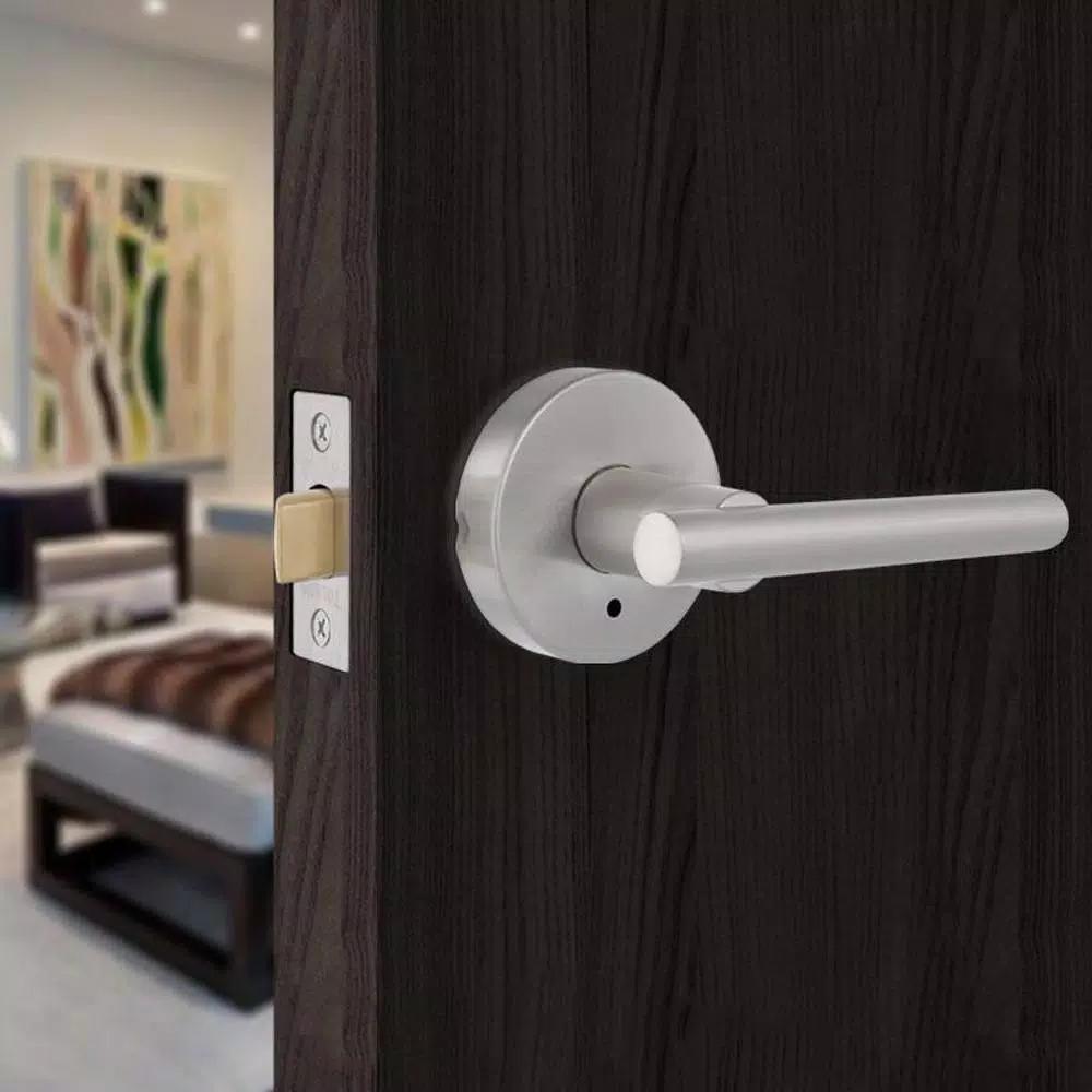 Toledo Fine Locks Italica Satin Nickel Privacy Lever Set for Bed/Bath Doors