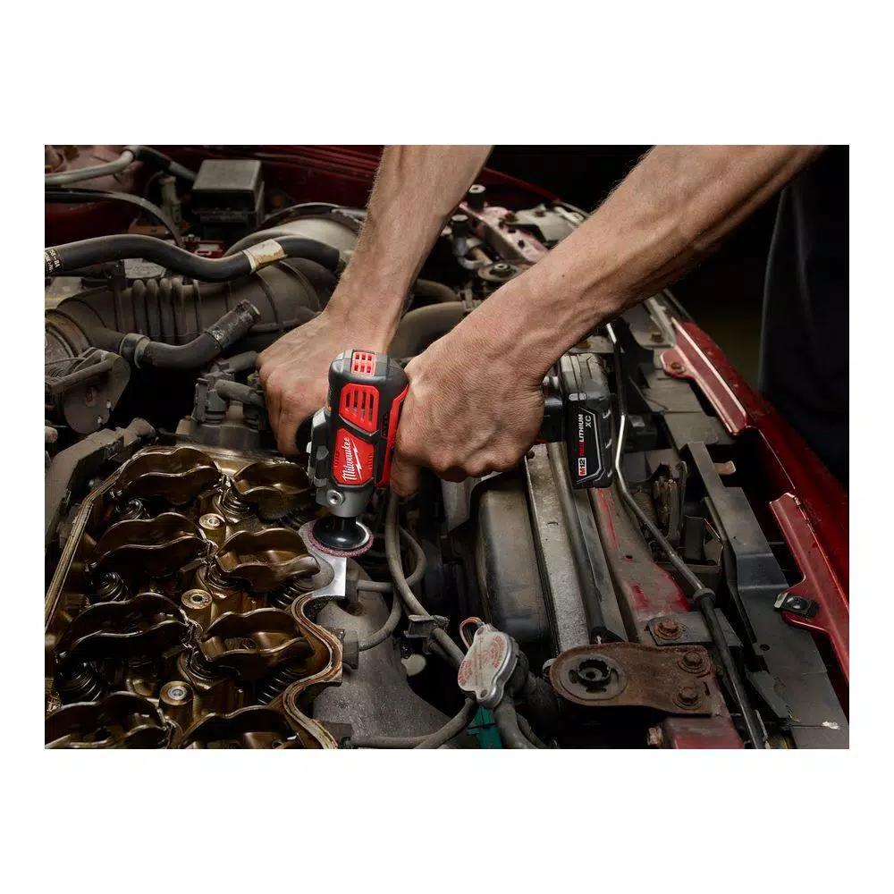 Milwaukee M12 12V Lithium-Ion Variable Speed Polisher/Sander Kit with (2) Batteries, Charger & Accessories