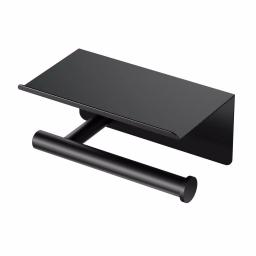 Gatco Latitude II Toilet Paper Holder with Shelf, Matte Black thumbnail 1