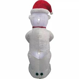 Fraser Hill Farm 8 ft. Pre-Lit Plush Polar Bear Christmas Inflatable Decoration thumbnail 7