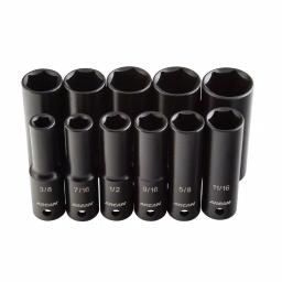 Arcan AS21211SD 1/2 in. Drive Deep SAE Impact Socket Set, 11-Piece thumbnail 1