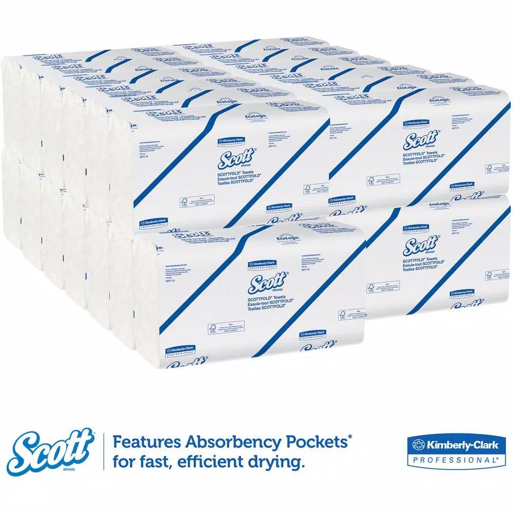 Scott C-Fold Paper Towels, 9.4 in. x 12.4 in., 175 Sheets per Pack, White