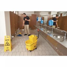 Rubbermaid Commercial Products Rubbermaid WaveBrake 35 Qt. 2.0 Side-Press Mop Bucket with Drain, Yellow thumbnail 4