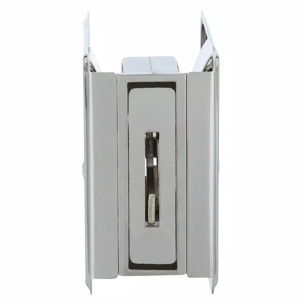 Prime-Line Polished Chrome Pocket Door Privacy Lock and Pull, Reversible Design