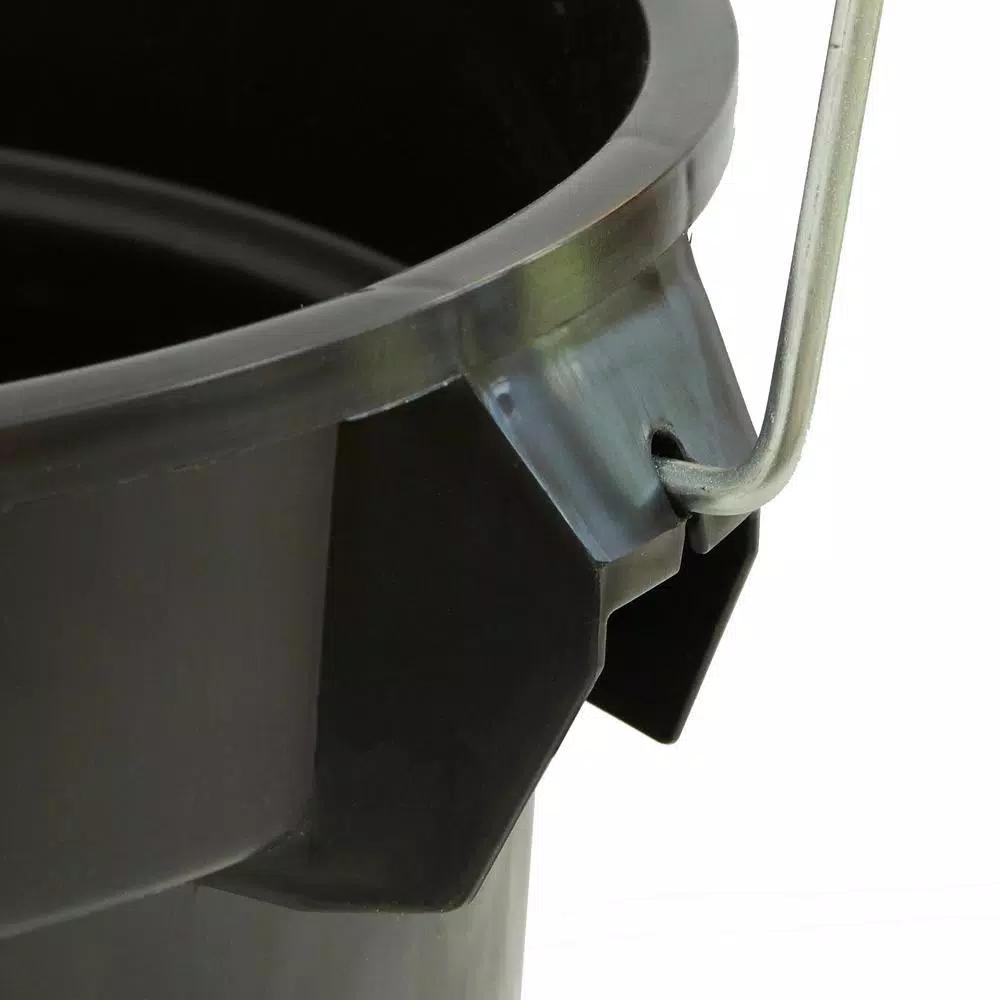 TAFCO PRODUCTS Tafco 3.5 Gal. Black Round Utility ECO Bucket, 14 Qt. Heavy-Duty Recycled Plastic Pail