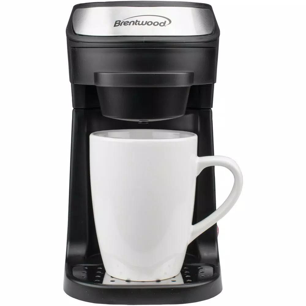 Brentwood Appliances TS-111BK Single Serve Coffee Maker with 12 oz. Porcelain Mug, Black