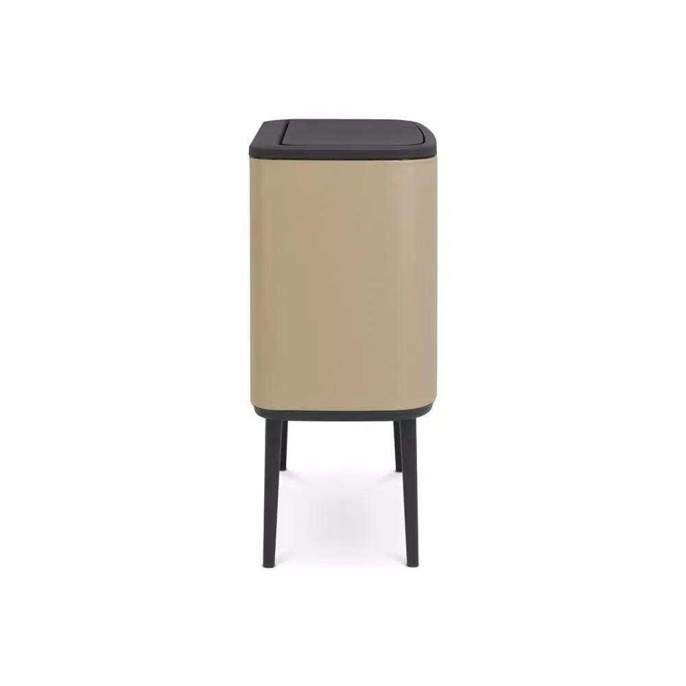 Brabantia Bo Touch Bin 9.5 Gal. Dual Compartment Gold Steel Rectangular Touch Trash Can