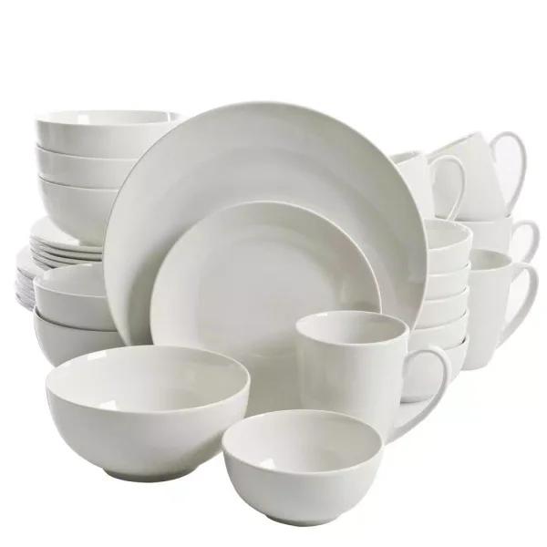Gibson Home Ogalla 30-Piece White Porcelain Dinnerware Set, Service for 6