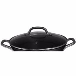 IMUSA 6 qt. Round Lightweight Cast Iron Dutch Oven with Tempered Glass Lid, Black thumbnail 3