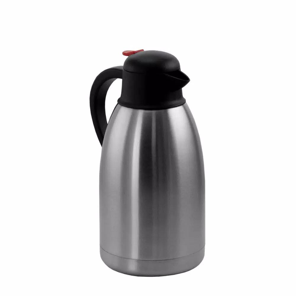 MegaChef 67.6 fl. oz. Stainless Steel Thermal Beverage Carafe with Black Lid