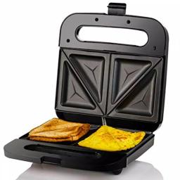 Ovente GPS401 2-Slice Electric Sandwich Maker, 750W Non-Stick Grill, Stainless Steel, Black thumbnail 1