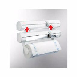HOUSEHOLD ESSENTIALS Leifheit Wall Mount White Paper Towel Holder and Dual Foil/Plastic Wrap Dispenser thumbnail 2