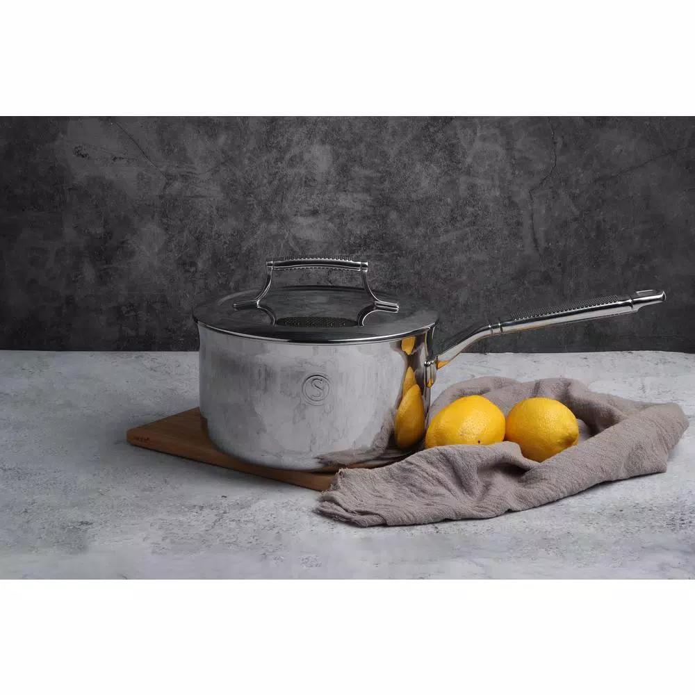 Saveur Selects Voyage 3 qt. Tri-Ply Stainless Steel Saucepan with Lid