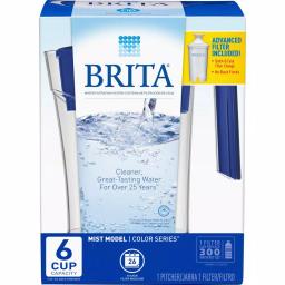 Brita Mist Water Filter Pitcher, 48 oz. Capacity, Dark Blue, BPA Free thumbnail 2
