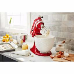 KitchenAid 5 Qt. White Mermaid Lace Textured Ceramic Mixing Bowl for Tilt-Head Stand Mixers thumbnail 3