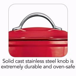 Tramontina Gourmet 6.5 qt. Enameled Cast Iron Round Dutch Oven with Lid, Gradated Red thumbnail 3